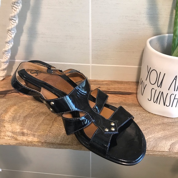 Sofft Lia Patent Leather Wedge Slingback Sandal - Picture 5 of 10